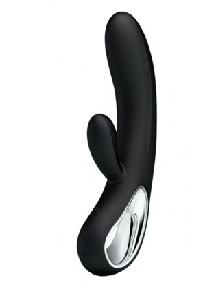 Pretty Love Elmer crni silikonski vibrator sa dodatkom za klitoris  BI 14413-1-1